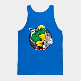 alligator golfer illustration Tank Top